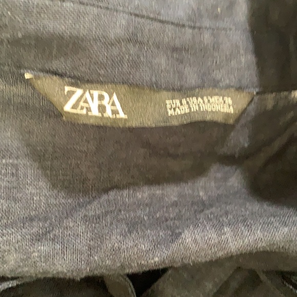 NWT. Zara Blue Linen/Viscose Blouse. Size S. - Picture 4 of 7